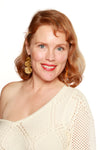 Model with dangle earrings 