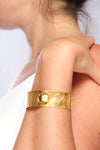 24karat Gold plated bracelet with moonstone. Modern design