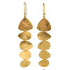 Cascading pebble drop earrings in brushed gold plate, featuring organic flowing design