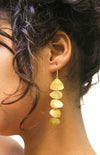 Shining gold-plated dangling earrings,exuding elegance and sophistication